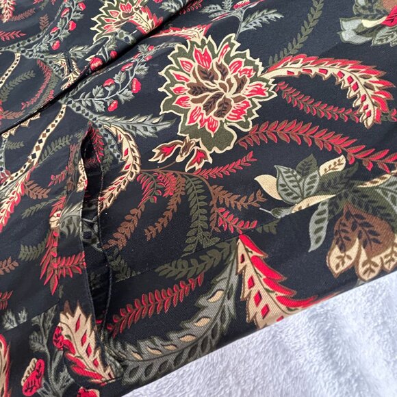 Harvé Benard Womens Black Floral Leaf Print Button Front Blazer Jacket Pockets - Picture 4 of 8